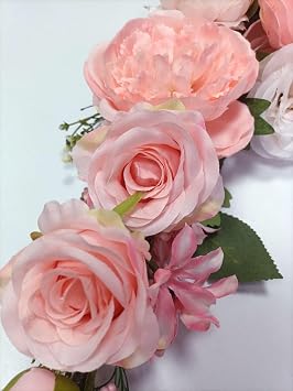 Artificial Peony Flower Swag, Arch Flowers, 20 Length in Bent, Decorative Swag, for Arch Front Door Party Wall Home Decor(Peach)