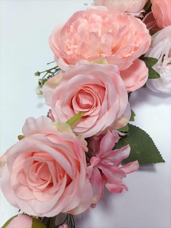 Artificial Peony Flower Swag, Arch Flowers, 20 Length in Bent, Decorative Swag, for Arch Front Door Party Wall Home Decor(Peach)