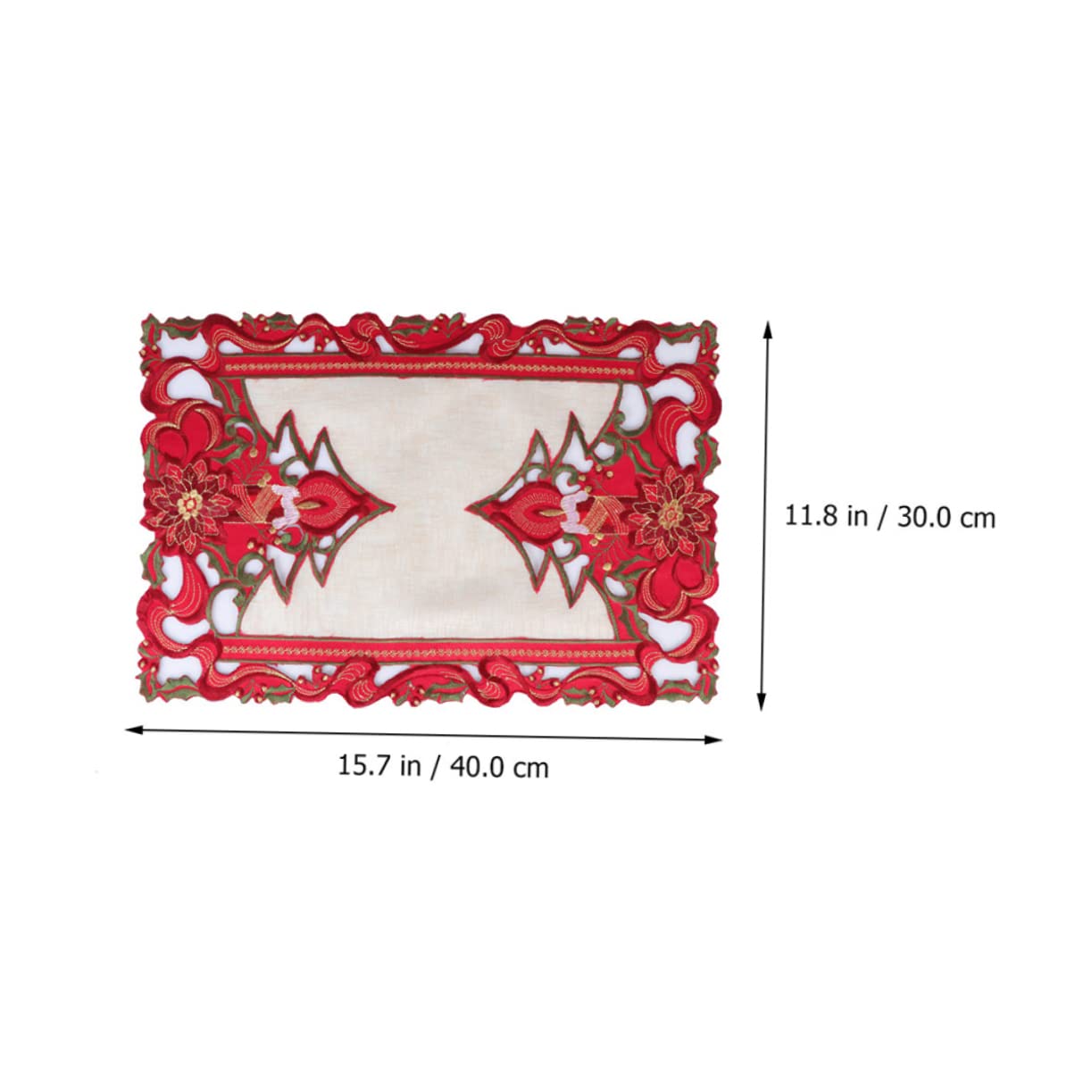 MAGICLULU 6 Piezas Mesa Festiva Decoraciones De Mesa De Fiesta Xams Centro De Mesa Mantel De Poliéster Camino De Mesa De Flores Tapete De Mesa De Poinsettia Mantel Bordado Mantel De Navidad