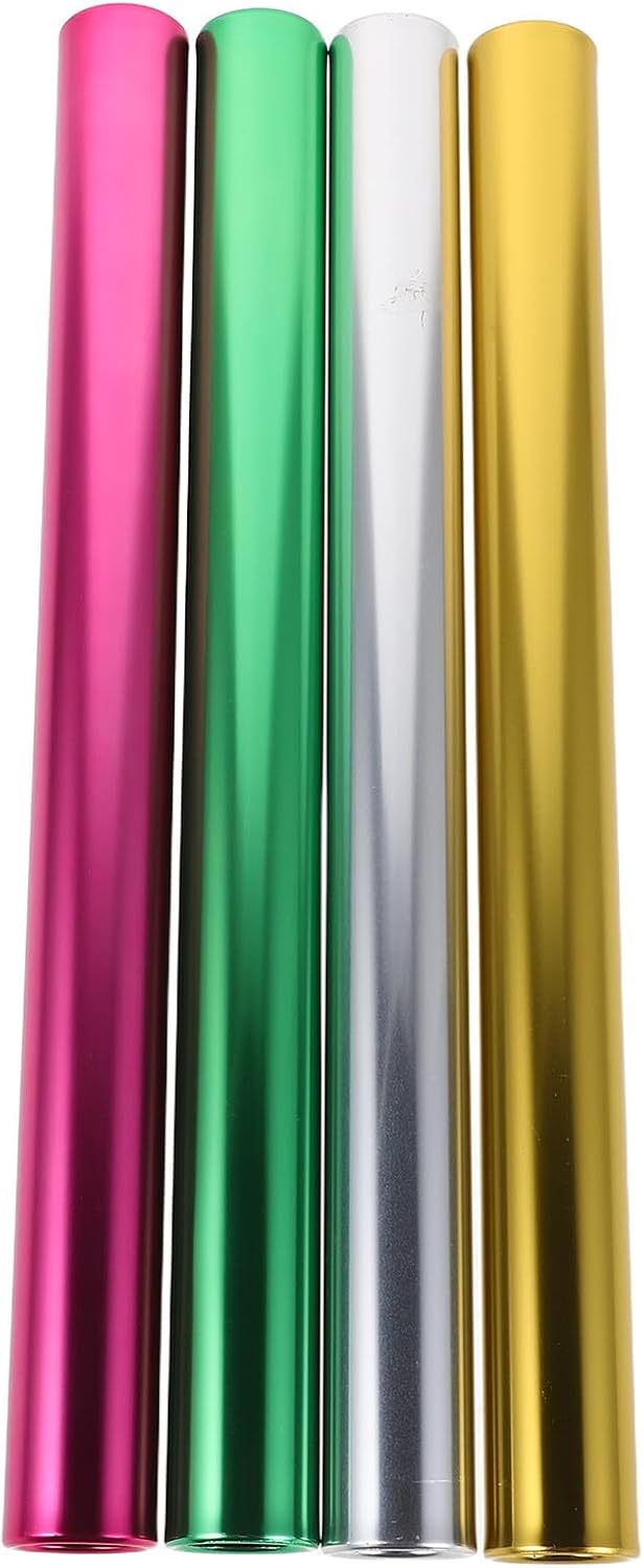 4pcs Aluminum Alloy Relay 2.7cm Diameter Colored Sports Running for Track Field Relay Races Outdoor Athletic Equipment for Students and Teams