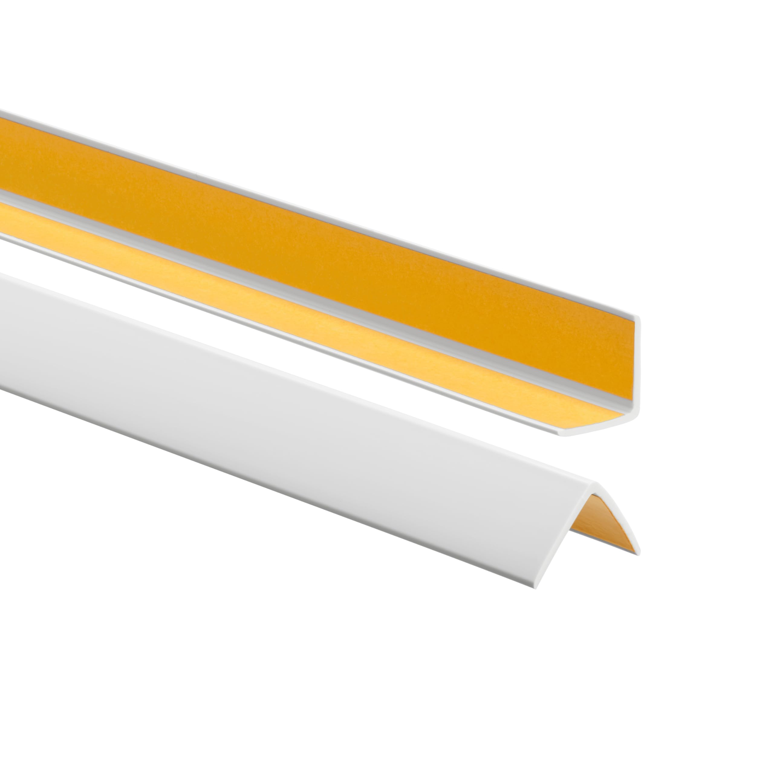 PerfectPVC Winkelprofil 19x19mm, 110cm, Kunststoffwinkel aus PVC-Gummi - selbstklebend Kantenschutzprofil, elastischer Kantenschutz - Eckschutzprofil, einfache Montage, Hellgrau