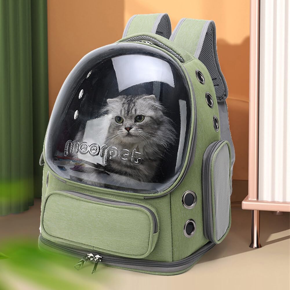 JAWSEU Hunderucksack Katzenrucksack, Tragbar Transport Rucksack Reisen Tragetasche für Haustiere, Ventilierte Transparente Katzenrucksack, Transporttasche für Haustiere Reisen Atmungsaktive Rucksack