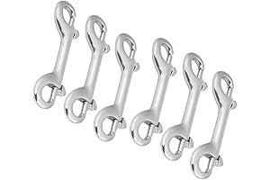 Marine Grade Double Ended Bolt Snap,316 Stainless Steel Diving Snap Hook,Trigger Clips (6 Pack)