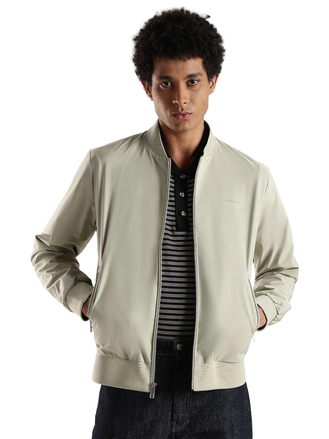 calvin klein jeans Solid Regular Fit Polyester Jacket-picture-10