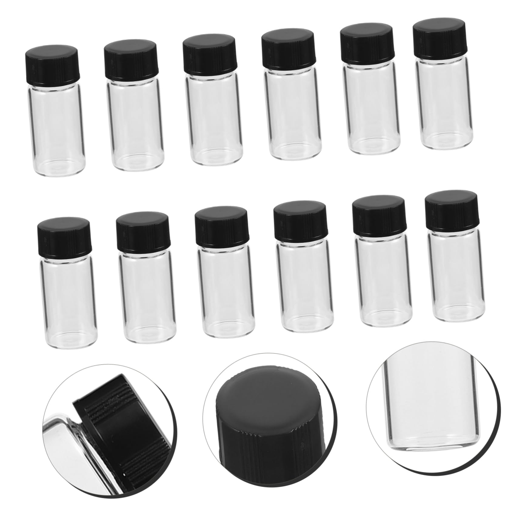 TOPBATHY 100piezas Botella De Muestra Transparente De Frascos De Vidrio Con Tapa Para Experimentos De Muestra Para Laboratorio