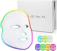 Máscara facial de LED (modelo FM-01), 7 cores LED para tratamento facial, cuidados faciais de LED para salões de beleza e uso doméstico