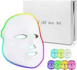 Máscara facial de LED (modelo FM-01), 7 cores LED para tratamento facial, cuidados faciais de LED para salões de beleza e uso doméstico