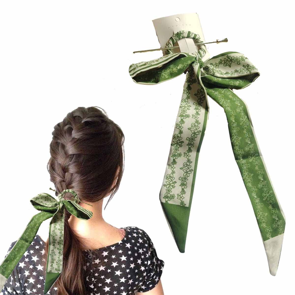 baguette pour cheveux, Épingles à cheveux de banderoles d’arc, bandeaux de coiffure de cheveux enroulés à l’arrière de la tête, bâtons de cheveux en épingle à cheveux de perle de pivoine verte, baguet