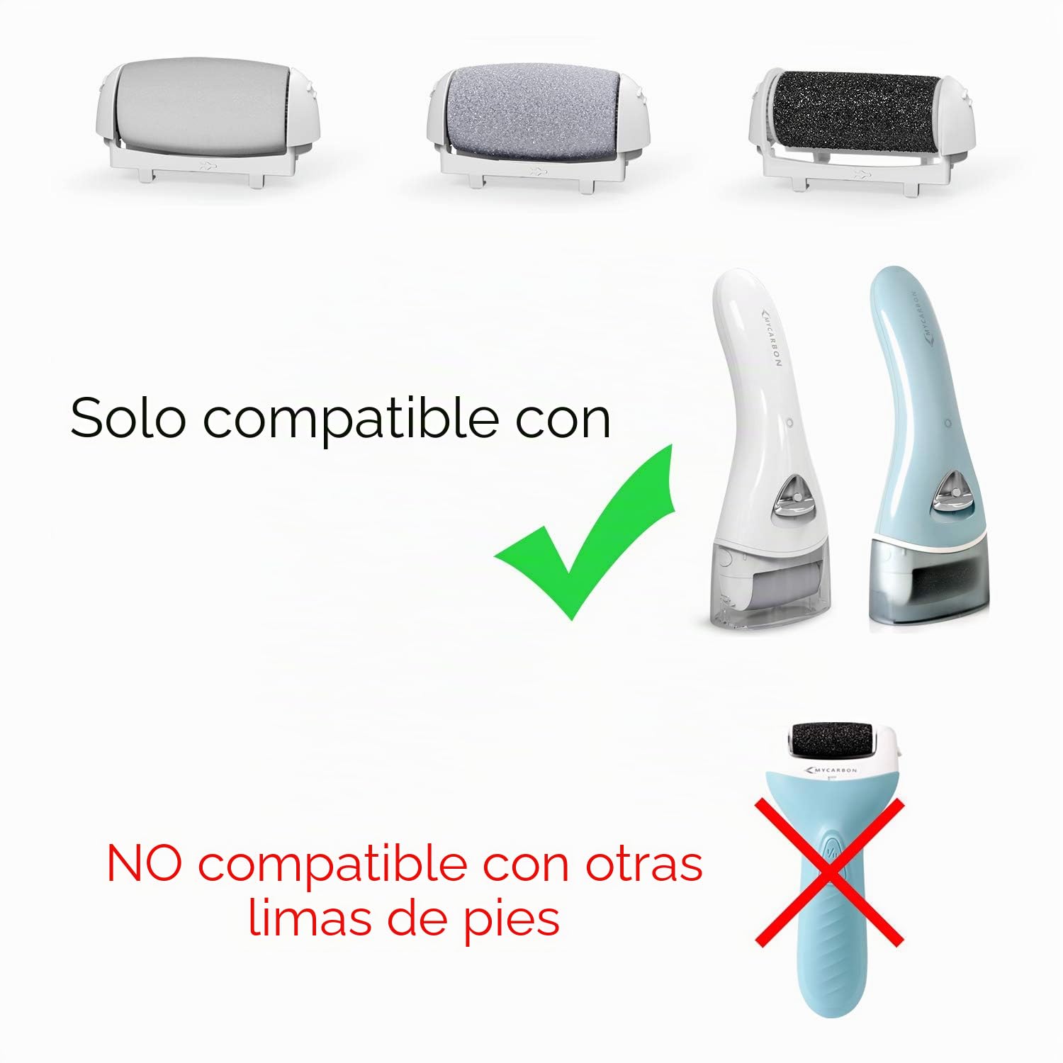 Rodillos de Diferente Rugosidad para Lima Elétrica Pies BCM-1138 MYCARBON