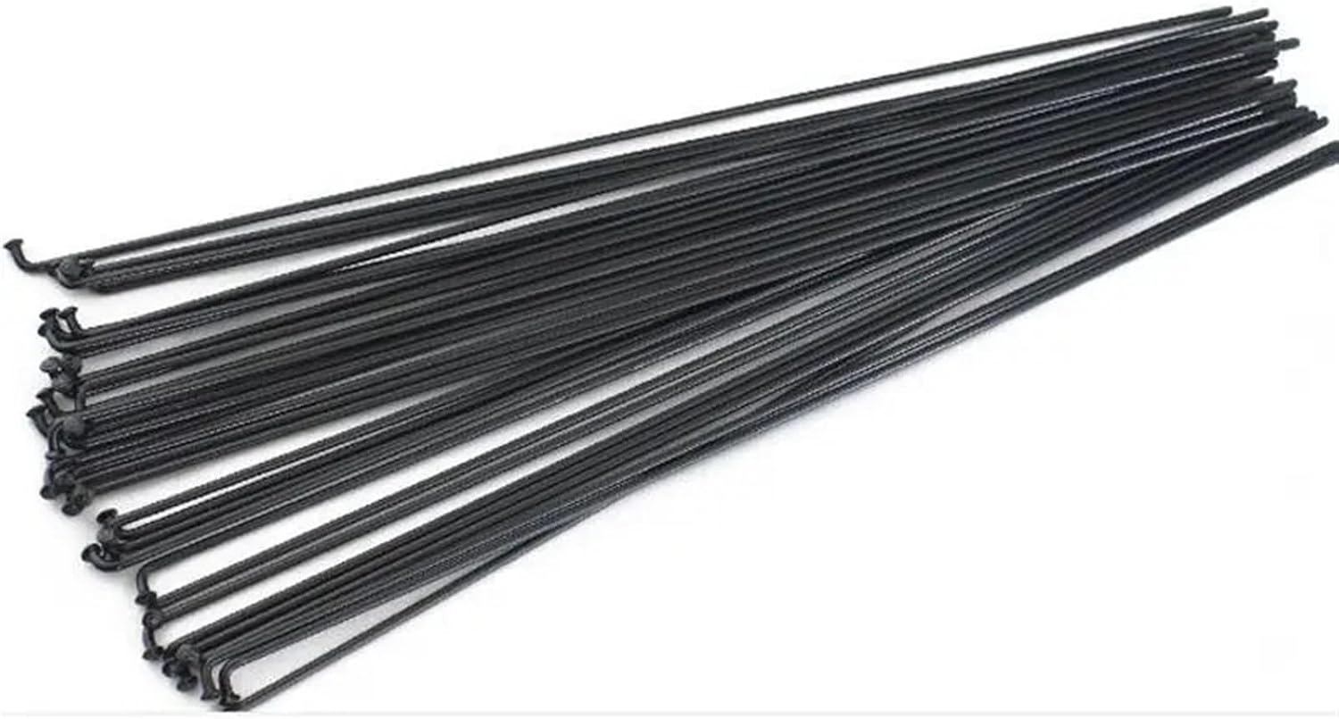 36Pcs Mountain/Road Bike Steel 14G/14K Spokes Black Colour High Strength Bicycles Spokes 170mm-350mm 2.0MM Bike Spoke Parts(255mm)