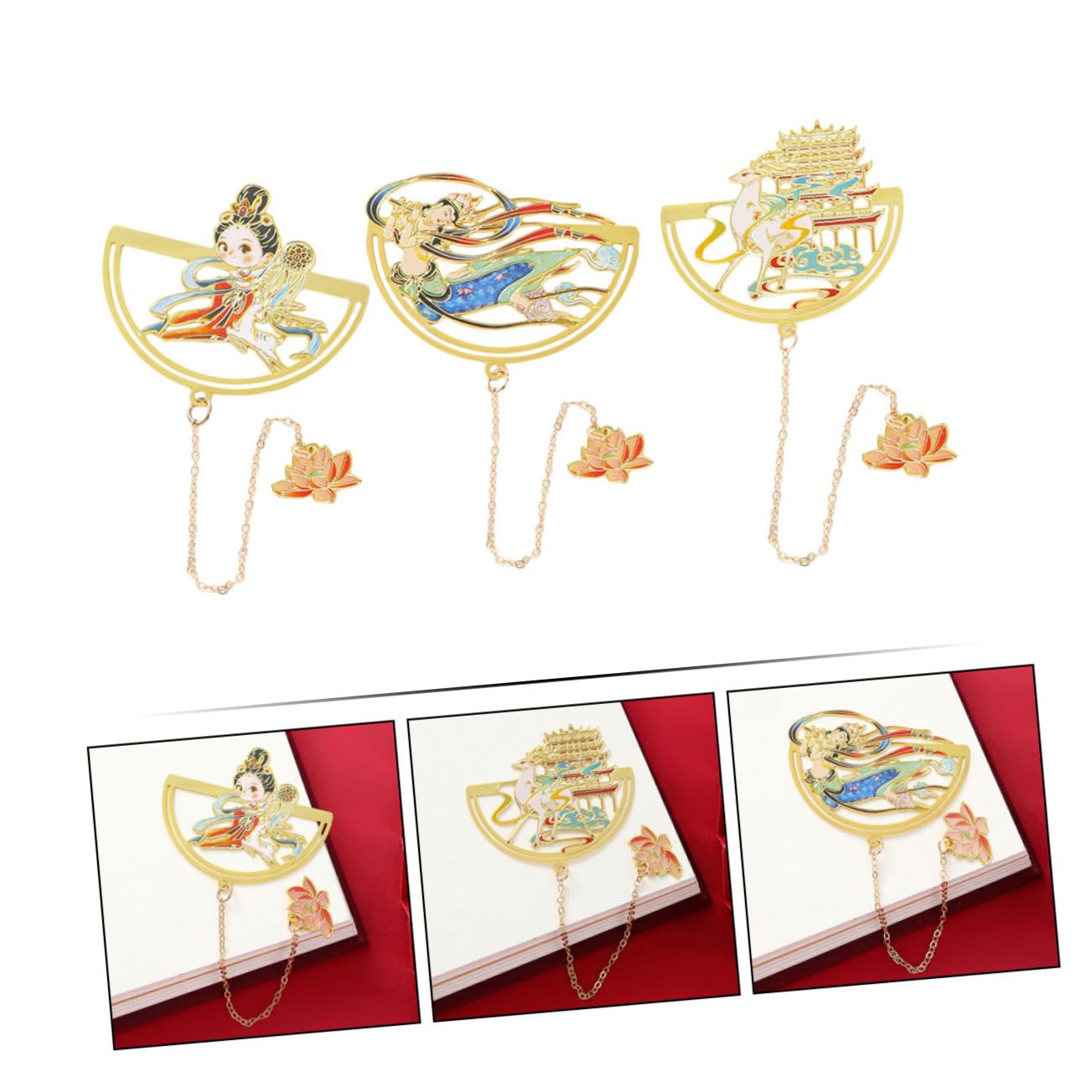 SHINEOFI 5 Sätze Klassisches Lesezeichen Die Chinesen Bookmarks Magnetisches Lesezeichen Magnetische Chinesische Stymarkmarke Chinesischer Stil Vintage - 3 Stück * 5