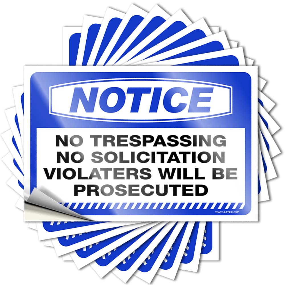 Quote Teen Stuff Waterproof Vinyl Sticker | Notice No Trespassing No Solicitation Violater Cool Bumper for Gamer DIY Projects(12X18CM)