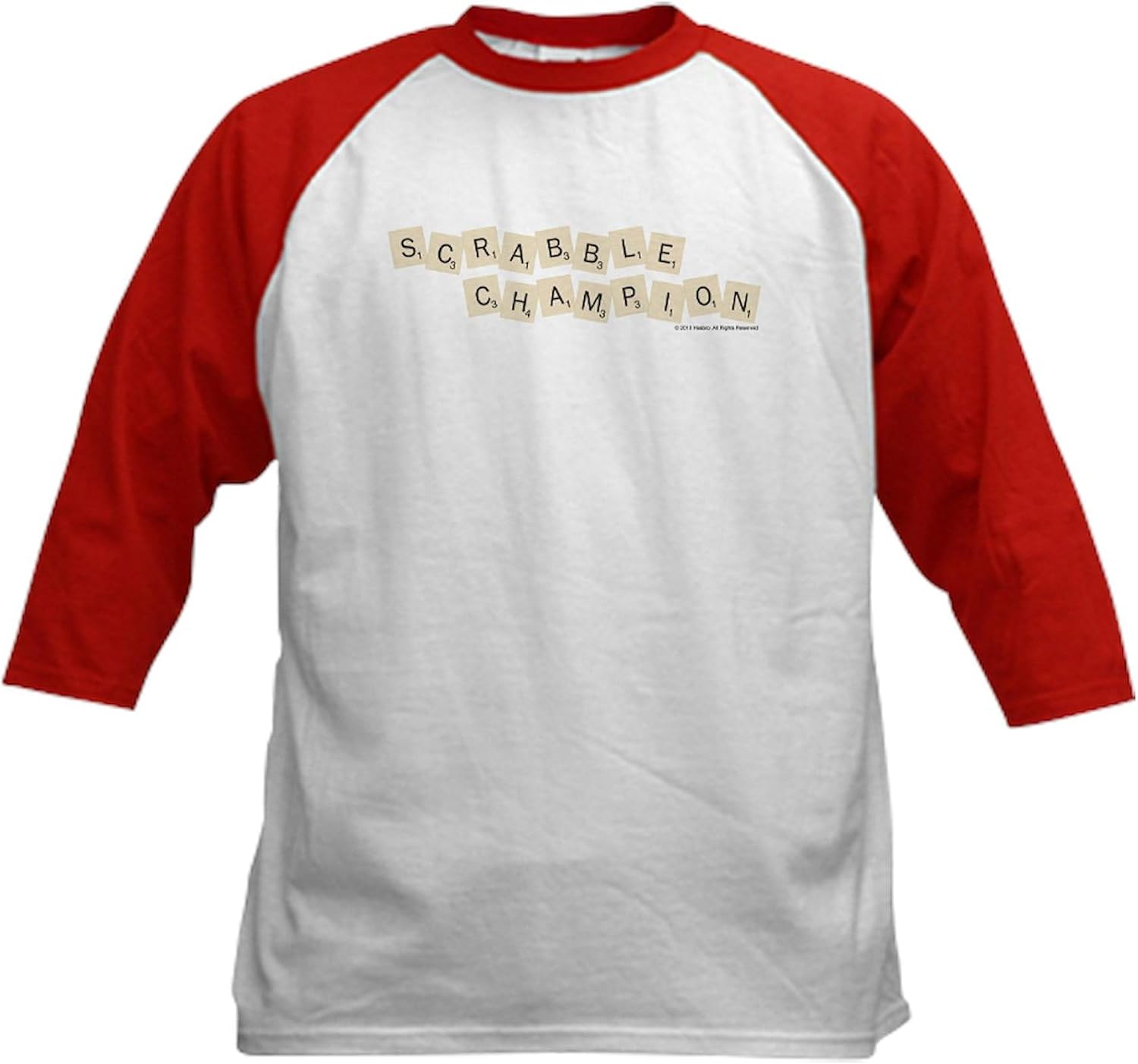 CafePress Scrabble Champion Kids Baseball Tee Kids Cotton Baseball Jersey, 3/4 Raglan Sleeve Shirt