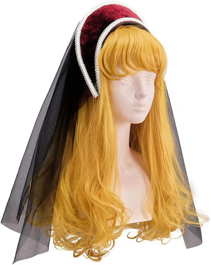 Willyacos Tudor Queen Anne Boleyn Costume Dress Renaissance Elizabethan Tudor Costume Women Ball Gown with Headpiece