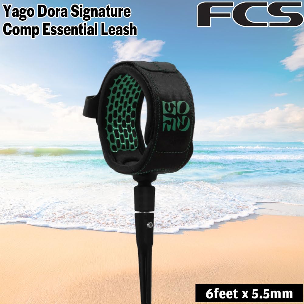FCS Leash de Surf Comp Essential 6'0 - Noir Vert