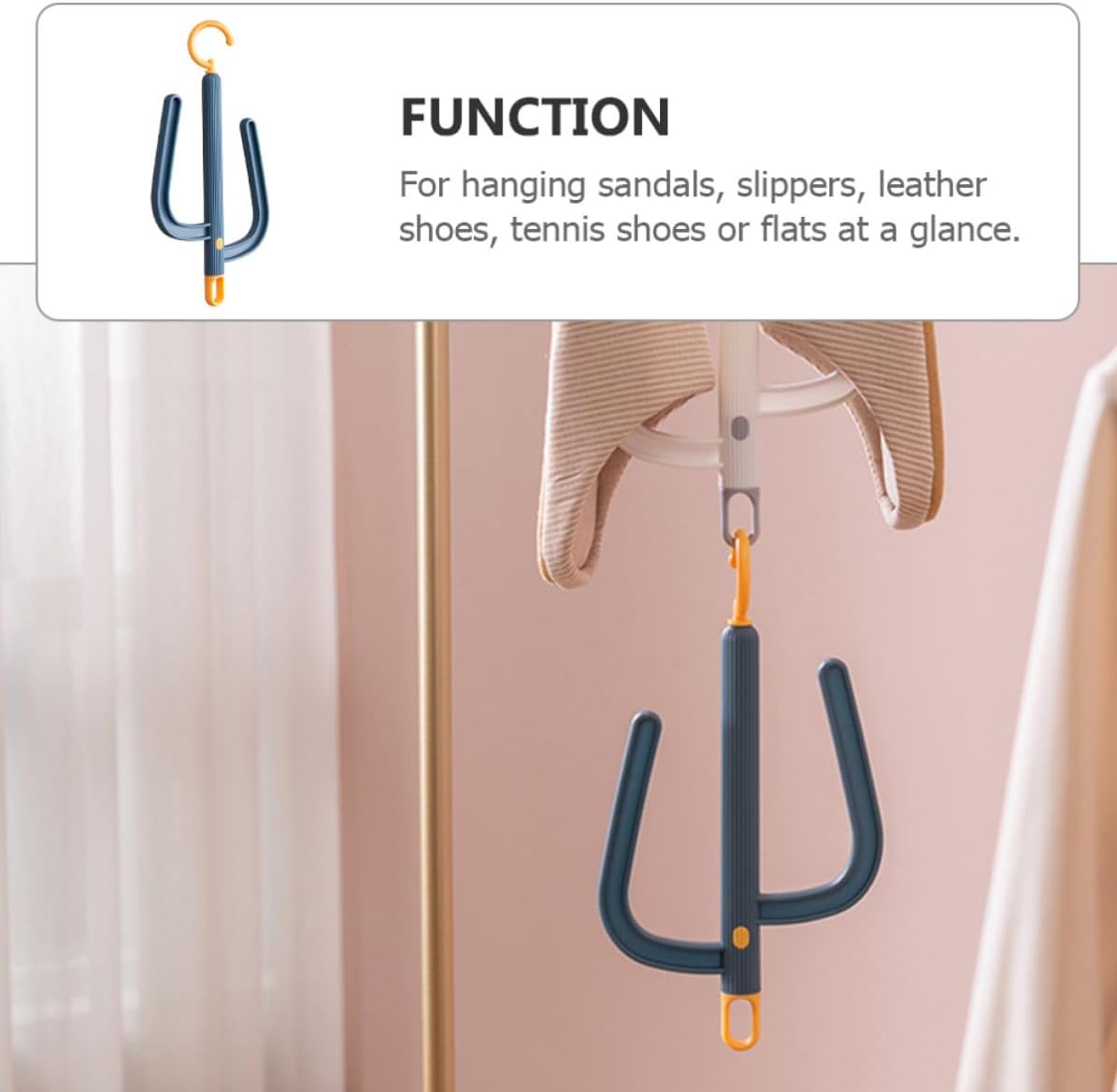 ABS Shoes Drying Rack with Hook Shape, Space Saving Shoe Hanger