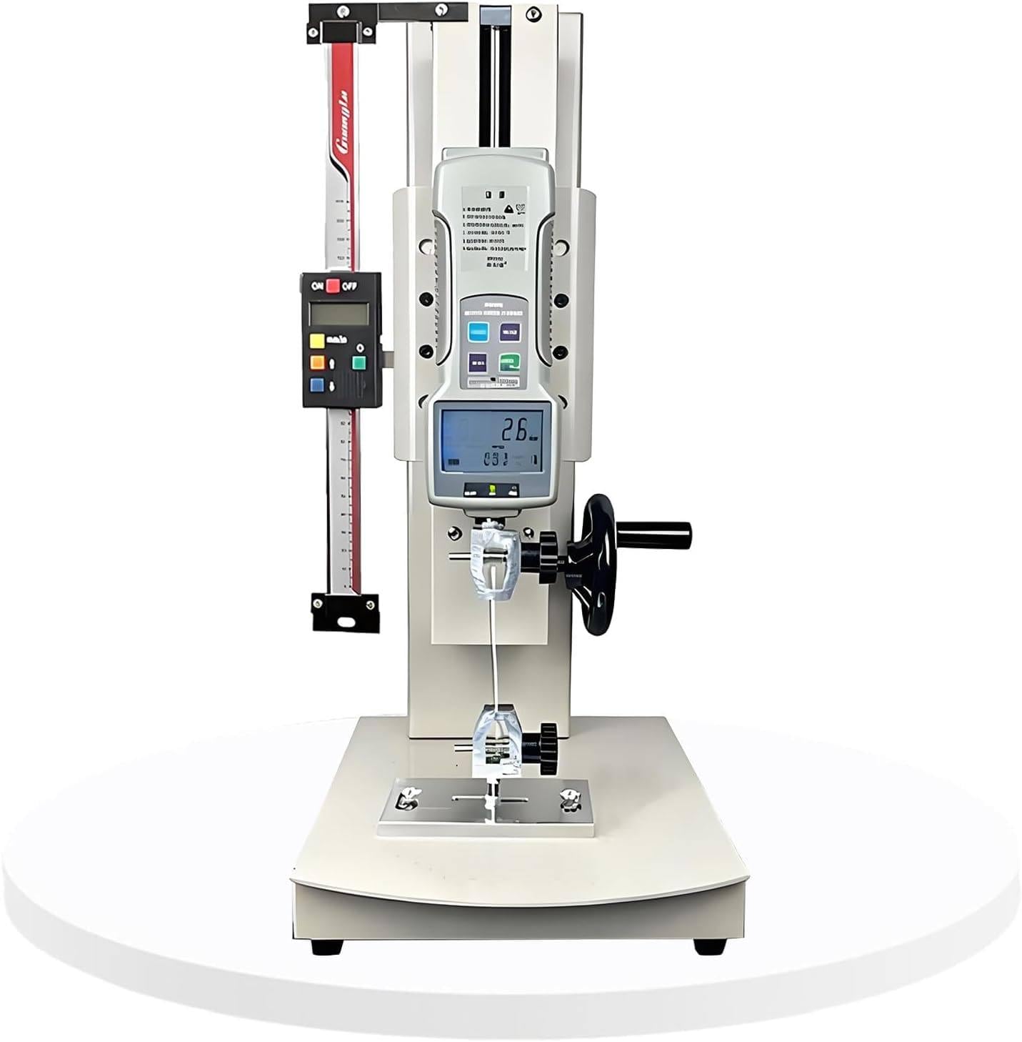 XUXIAO 10-2000N Digital Tensile Testing Machine, Manual Force Gauge Stand, 270mm Stroke, with 5 Probe, 2 Testing Clamp, for Textiles, Sports, Scientific Research, Fish Withruler-2000N