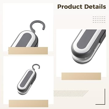 Handheld 2-in-1 Bag Sealer and Cutter, Portable Heat Sealing Tool, 4X1.7 in, Grey