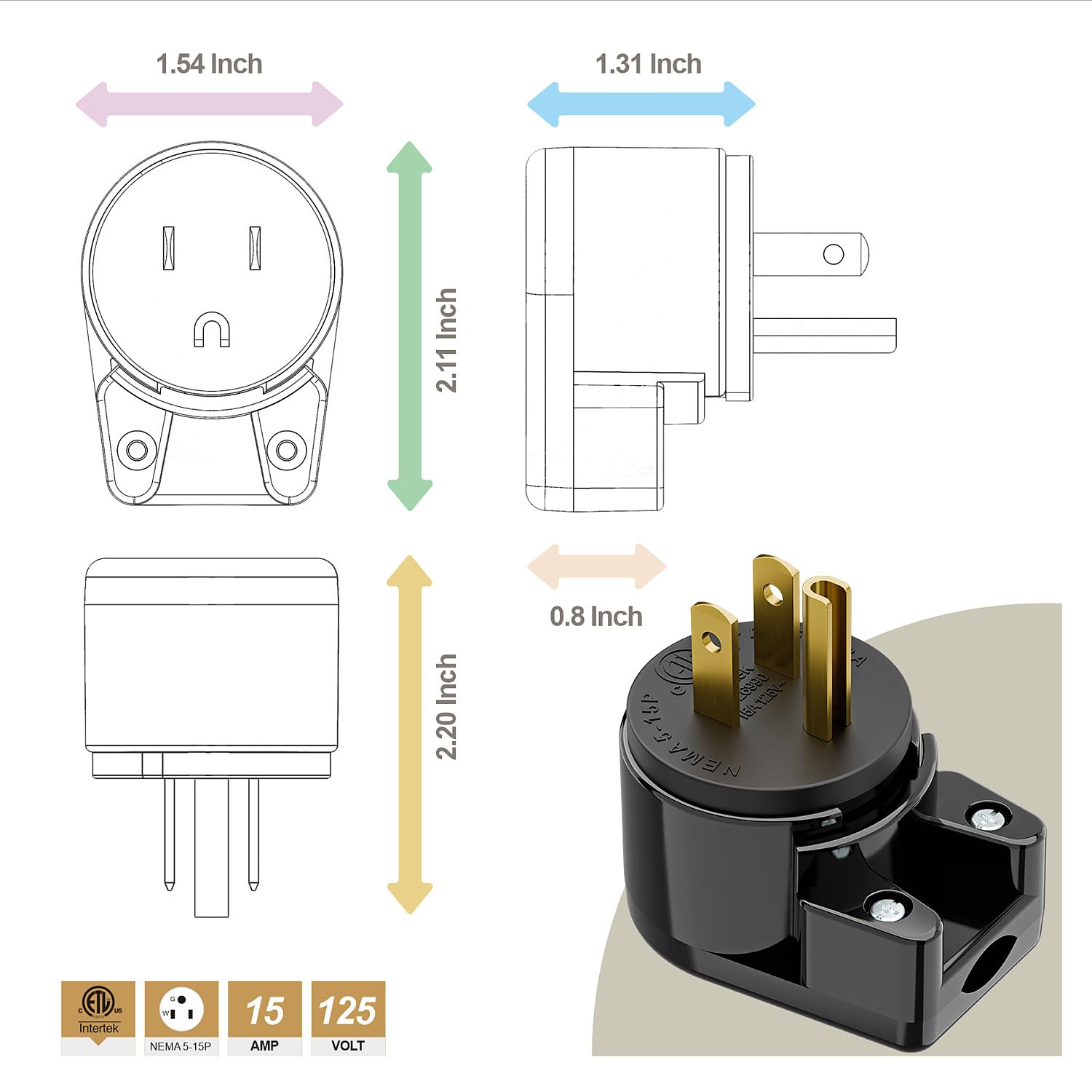 DeliciousTaylormade QUADFACE  NKT×AC DeliciousTaylormade QUADFACE NKT×AC Right Angle Nema 5-15P 15A