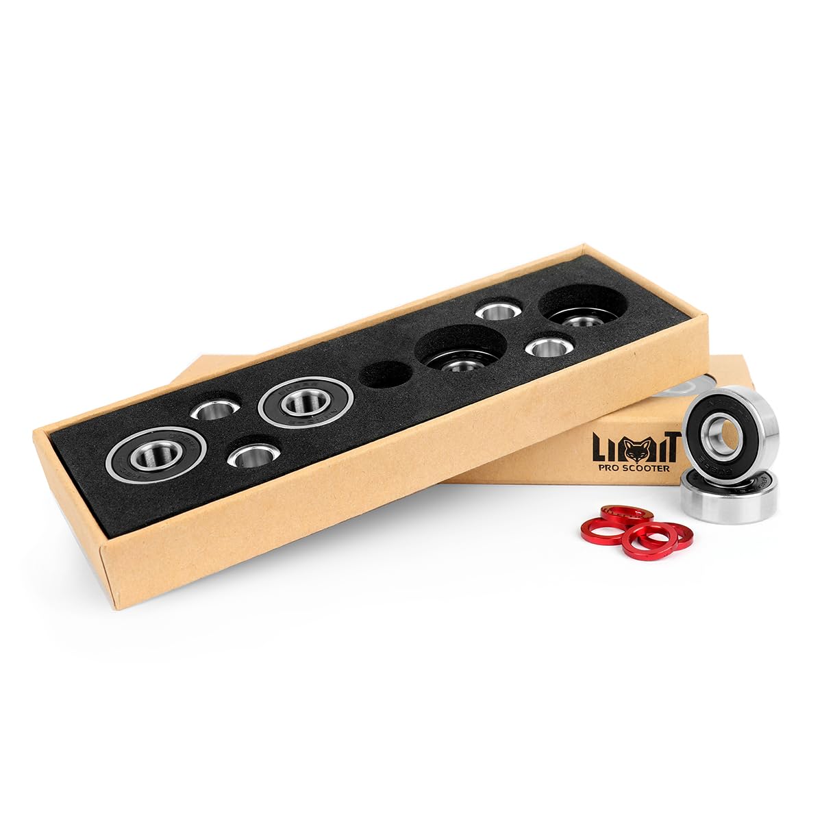 Limit LMT608RS ABEC 9 Ensemble de roulements de précision compatibles avec la plupart des roues pour trottinettes et skateboards