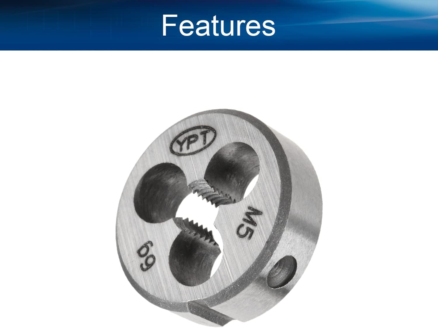 Bettomshin M5 X 0.8 Metric Round Die, Machine Thread Right Hand Threading Die, Alloy Steel 1Pcs