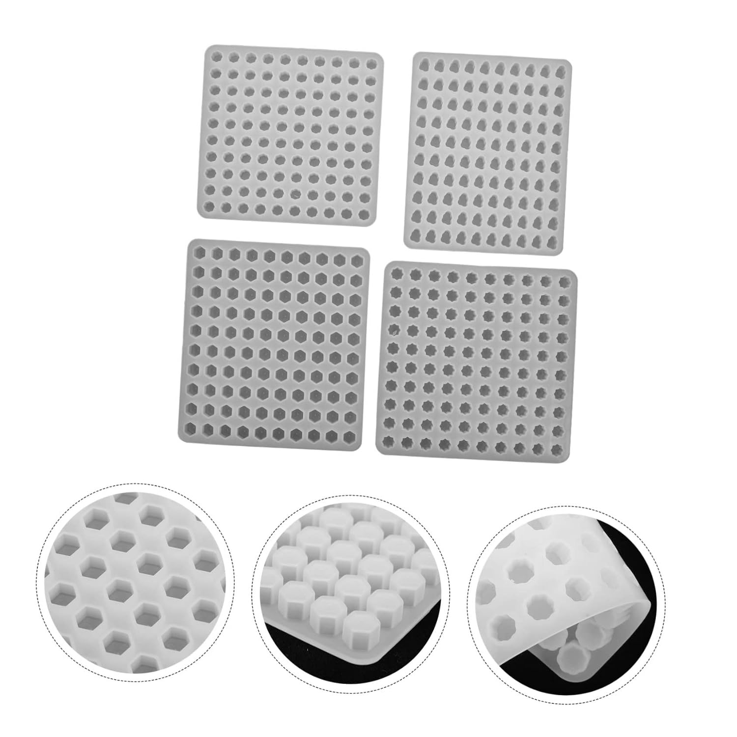 4pcs Sealing Wax Bead Mold Silicone Fire Paint Seal Stamps for Unique Craft Projects