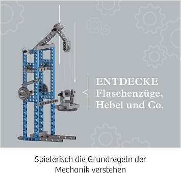 KOSMOS 620868 Simple Machines Mechanics Kit for 26 Models such as Pulley and Crane Includes Spring Scale Experiment Box for Children from 8-12 Years Easy to Understand Mint Toy