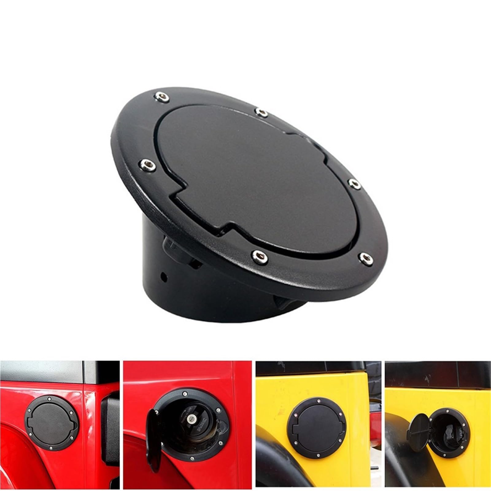 Tappo Benzina per Auto Tappo del serbatoio del carburante adatto per Jeep Wrangler JK JKU 2007-2018, accessori per lo styling dell'auto, nero OCC-1047-B Valvola Tappo