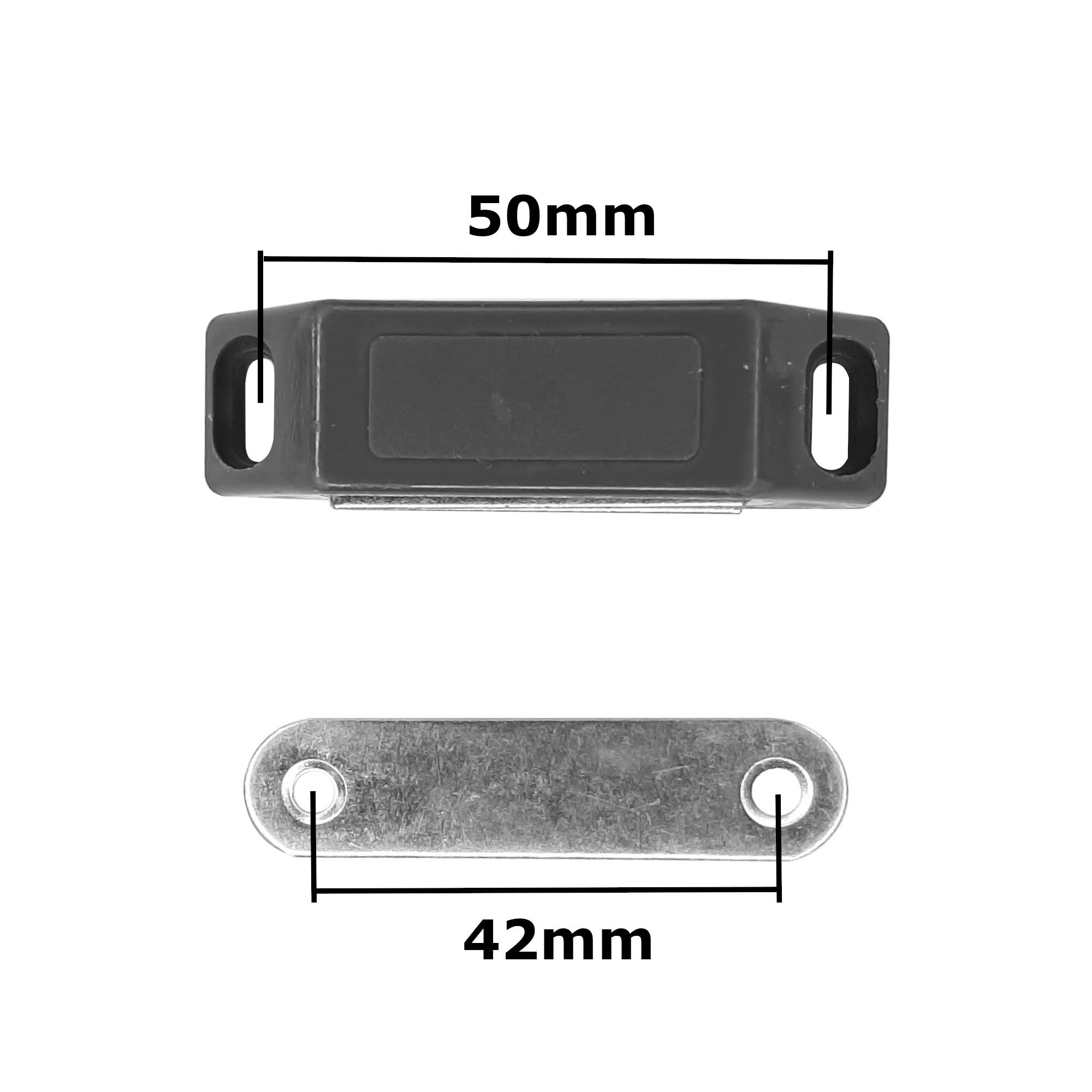 Image secondaire de Loqueteau Magnétique Rectangulaire 2x en Acier Marron Foncé pour Meubles