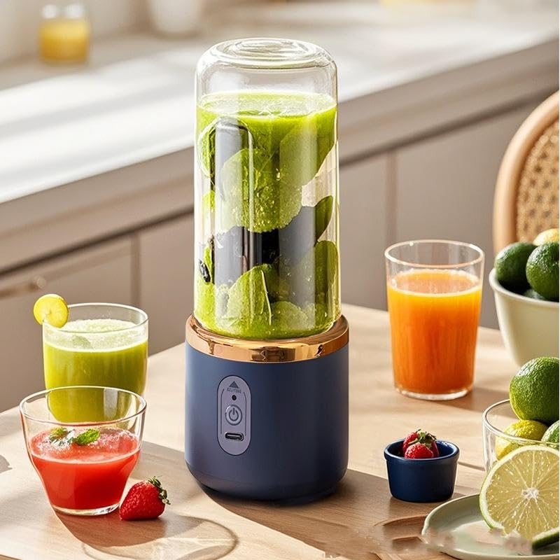 VIVITO Portable Mini Smoothie Blender | USB Rechargeable Personal Juicer Cup | 6 Stainless Steel Blades, 3-Speed Control & 1800 mAh Battery | Powerful Blender for Fruits, Shakes | AnyColor | 1 Piece-image-12