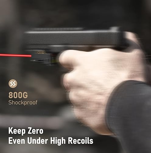 Miniatura 6 de EZshoot Vista láser, magnética recargable rojo verde vista láser para pistola, láser compacto de bajo perfil con interruptor ambidiestro de