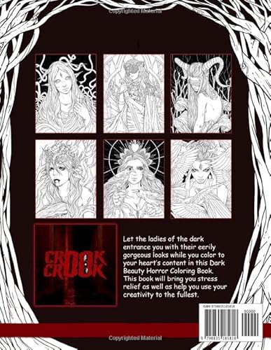 Dark Beauty Horror Coloring Book for Adults: Spine Chilling Illustrations of Creepy, Haunting, Enchanting, Gorgeous Ladies of Darkness to Provide Stress Relief and Relaxation to All Colorists 61YRLVFmJmL. SL500 - Dark Beauty Horror Coloring Book for Adults: Spine Chilling Illustrations of Creepy, Haunting, Enchanting, Gorgeous Ladies of Darkness to Provide Stress Relief and Relaxation to All Colorists