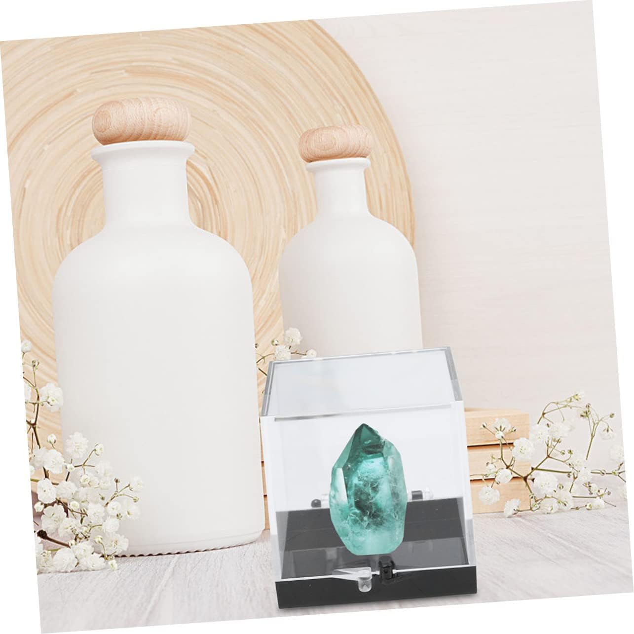 Cabilock 60 Pcs Mineral Standard Display Box Containers with Lids Jewelry Organizer Tray Clear Container Rock Collection Display Box Mini Square Cube Boxes Coin Specimen Organizing Box Gem