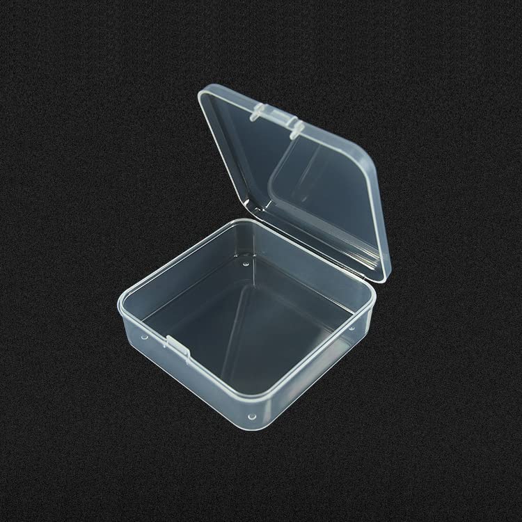 Image of 6 Pieces Small Plastic Box with Lids Square Plastic Containers Clear Plastic Boxes Craft Containers Plastic Beads Storage Containers Box for Beads Jewelry Small Items, 2.95x2.95x0.98 Inches