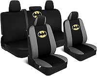 Vista 11 de BDK Warner Bros DC Comics Batman - Fundas de asiento delantero y almohadillas para cinturón de seguridad, ajuste universal para camiones, SUV