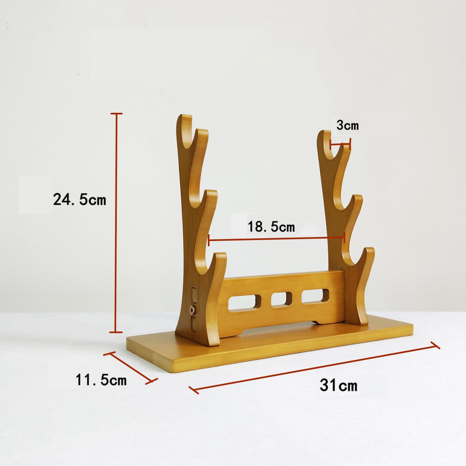 (2 ~ 5 niveles) Soporte espada escritorio madera maciza,soporte flauta,soporte armas,estante decorativo exhibición reposa espadas,flauta,Xiao,Katana,Wakizashi,Tanto,compatible con todas las espadas