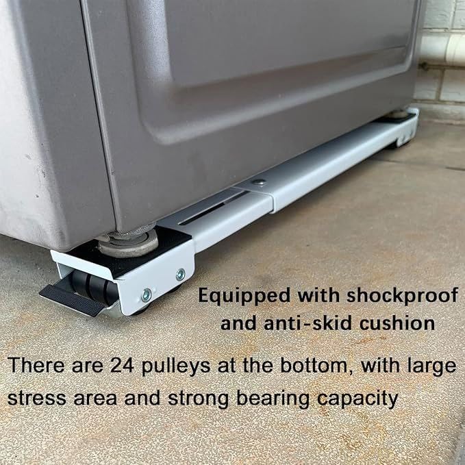 Image of Furniture Washing Machine Dolly, Extendable Appliance Rollers Refrigerator Heavy Duty, Washing Machine Stand Wheels Fridge Appliance Dolly Movers Mobile Washer and Dryer Moving Base