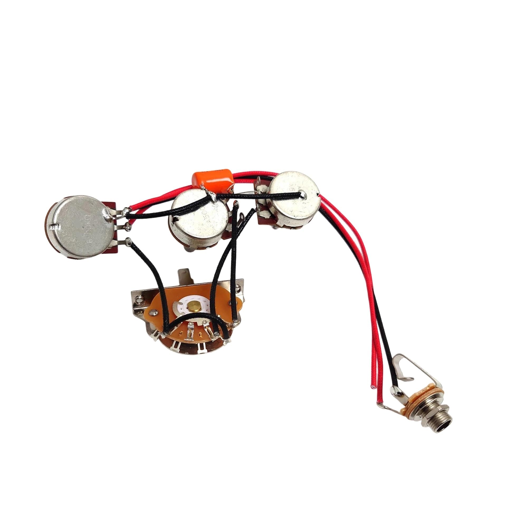 Arnés de cableado profesional para instrumentos mu Arnés De Cableado Previo Para Guitarra Potenciómetro De 500K 5 Paradas Kit Manual 1V2T