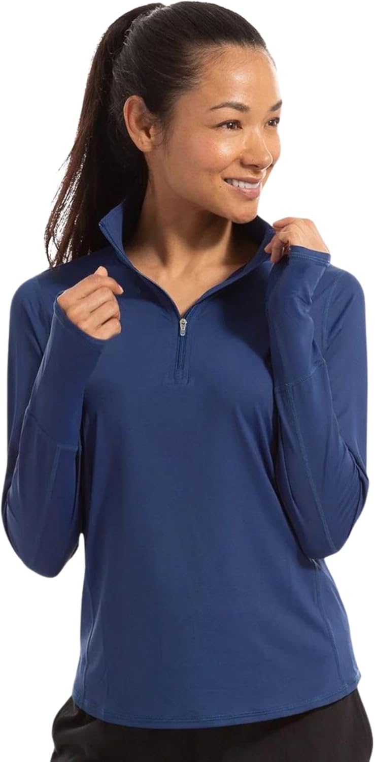 Womens UPF 50+ Relaxed Mock Zip Top
