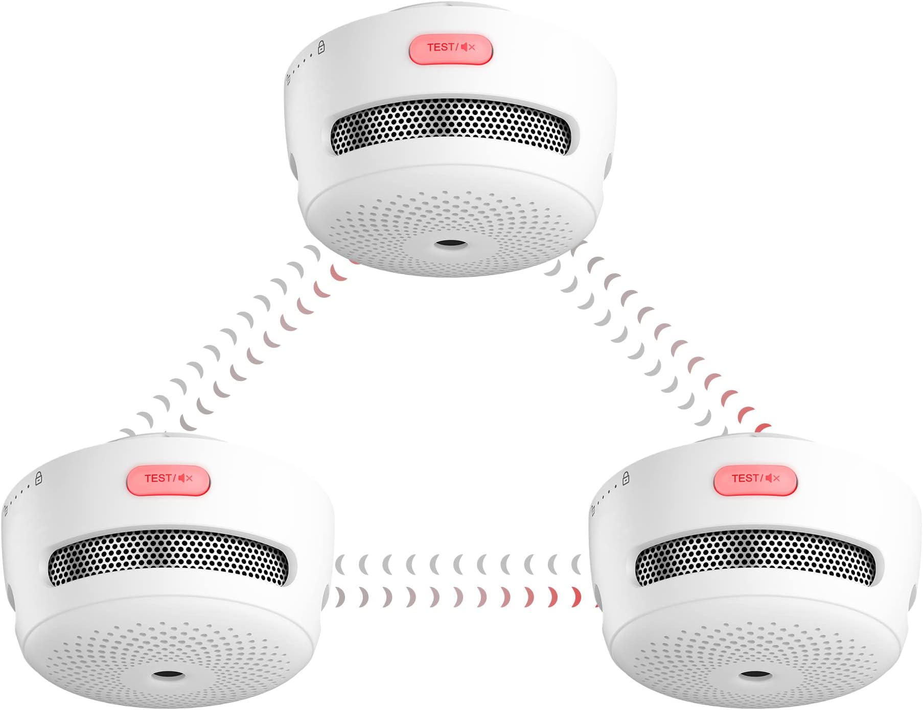 X-Sense Wireless Interconnected Smoke Detector Fire Alarm with Over 820 feet Transmission Range, XS01-WR Link+, Pack of 3