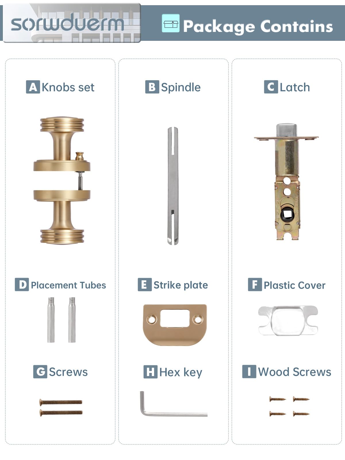 Champagne Bronze Passage Door Knobs - Durable & Easy Install -7