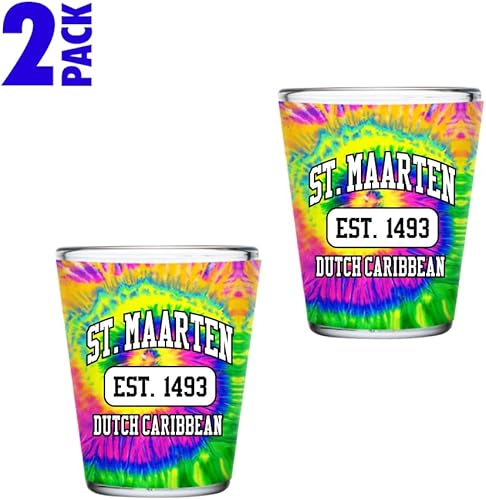 Miniatura 3 de Juego de 2 vasos de regalo de recuerdo de San Martín, idea coleccionable de 2 onzas, regalos de San Martín para él y ella (San MartínSan Martín)