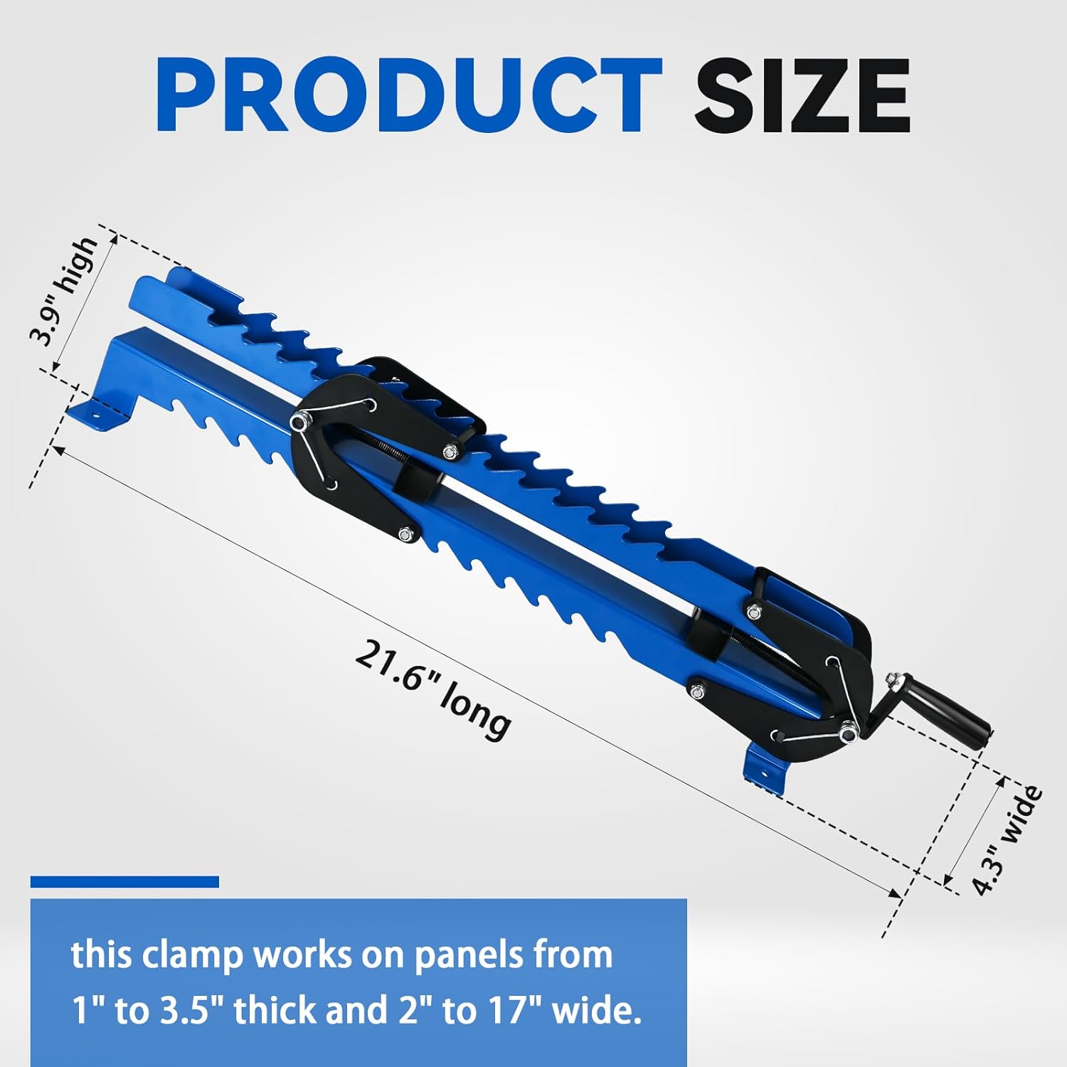 Mini Deluxe Panel Clamps (2-Pack),4-Way Pressure Steel Clamp, Moderate Size, Used for Cutting Boards, Tabletops, and Cabinet Manufacturing with Storage Racks, with Clamp Rails And Fixable Feet