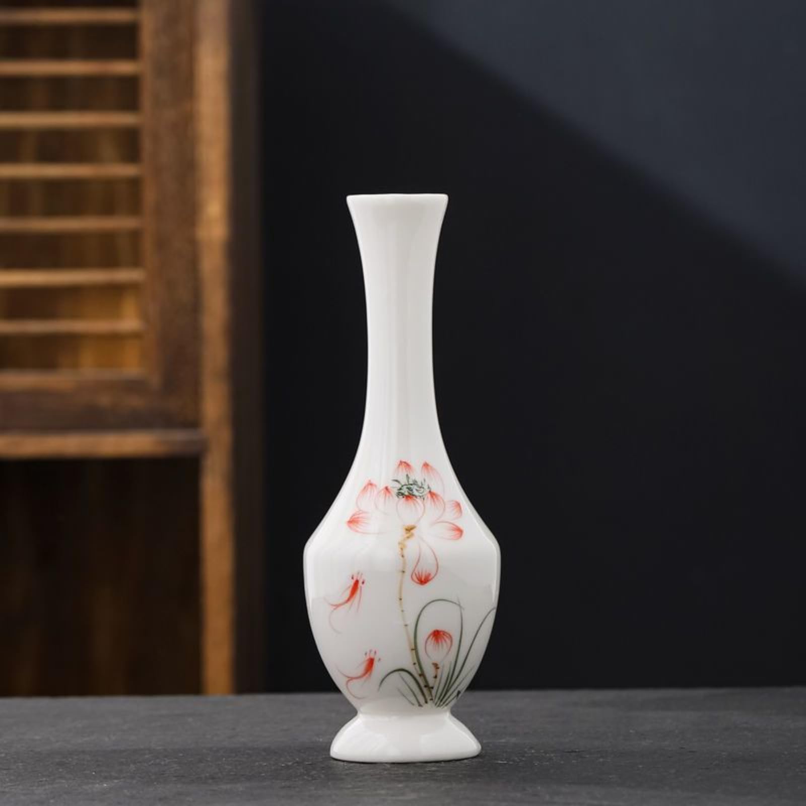 Vase en céramique 18.5cm style chinois fait main pour décoration maison