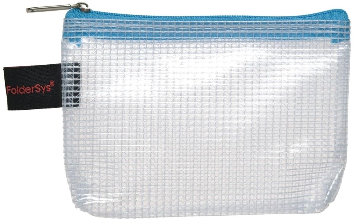 Vielzweck-Beutel mit Reißverschluss, A7, 92 mm breit, transparent/hellblau
