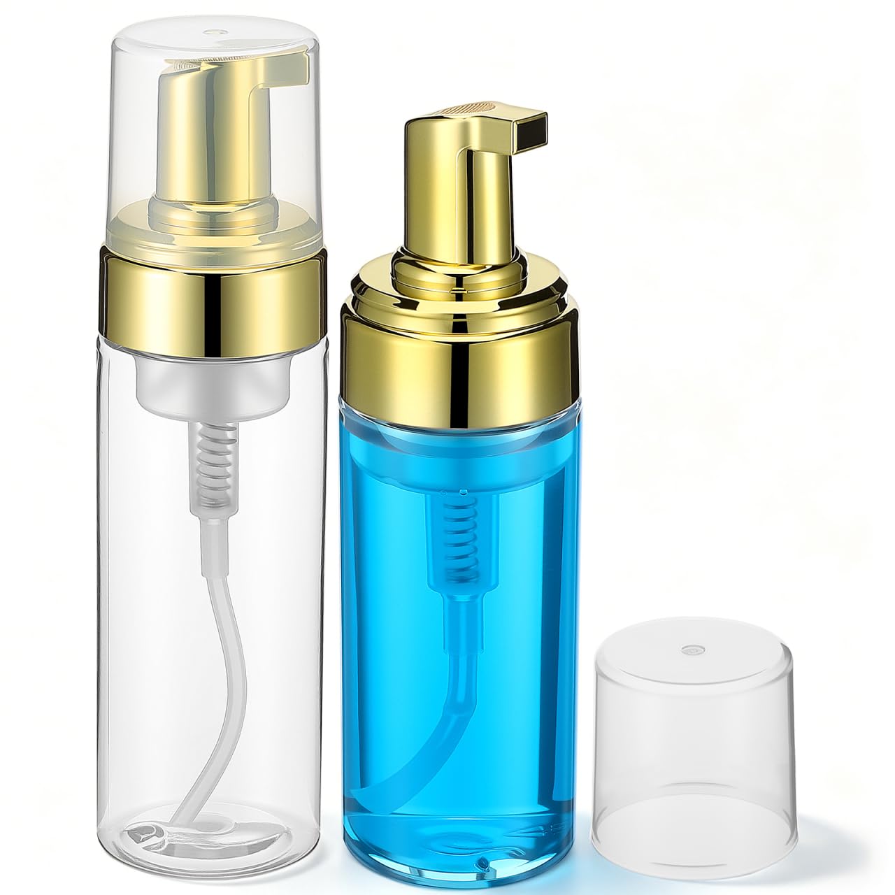 NOLITOY Lot De 2 Flacons Rechargeables Transparents pour Maquillage Flacon Vide De Voyage en Plastique Rangement Cosmetique Salle De Bain Distributeur Pompe 17.00 X 4.60 X 4.60 Cm