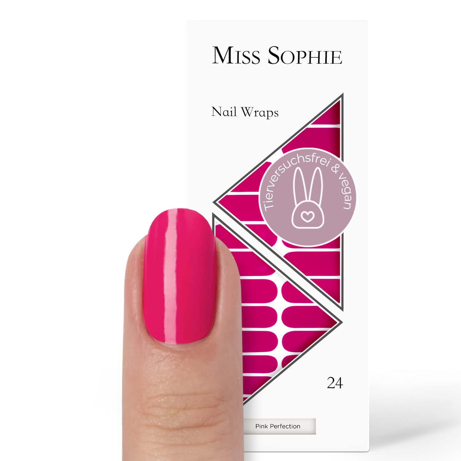 Miss Sophie Pellicola per unghie - "Pink Perfection", Tinta unita, Rosa, Nail Wraps -24 pellicole per unghie autoadesive ultrasottili a lunga durata