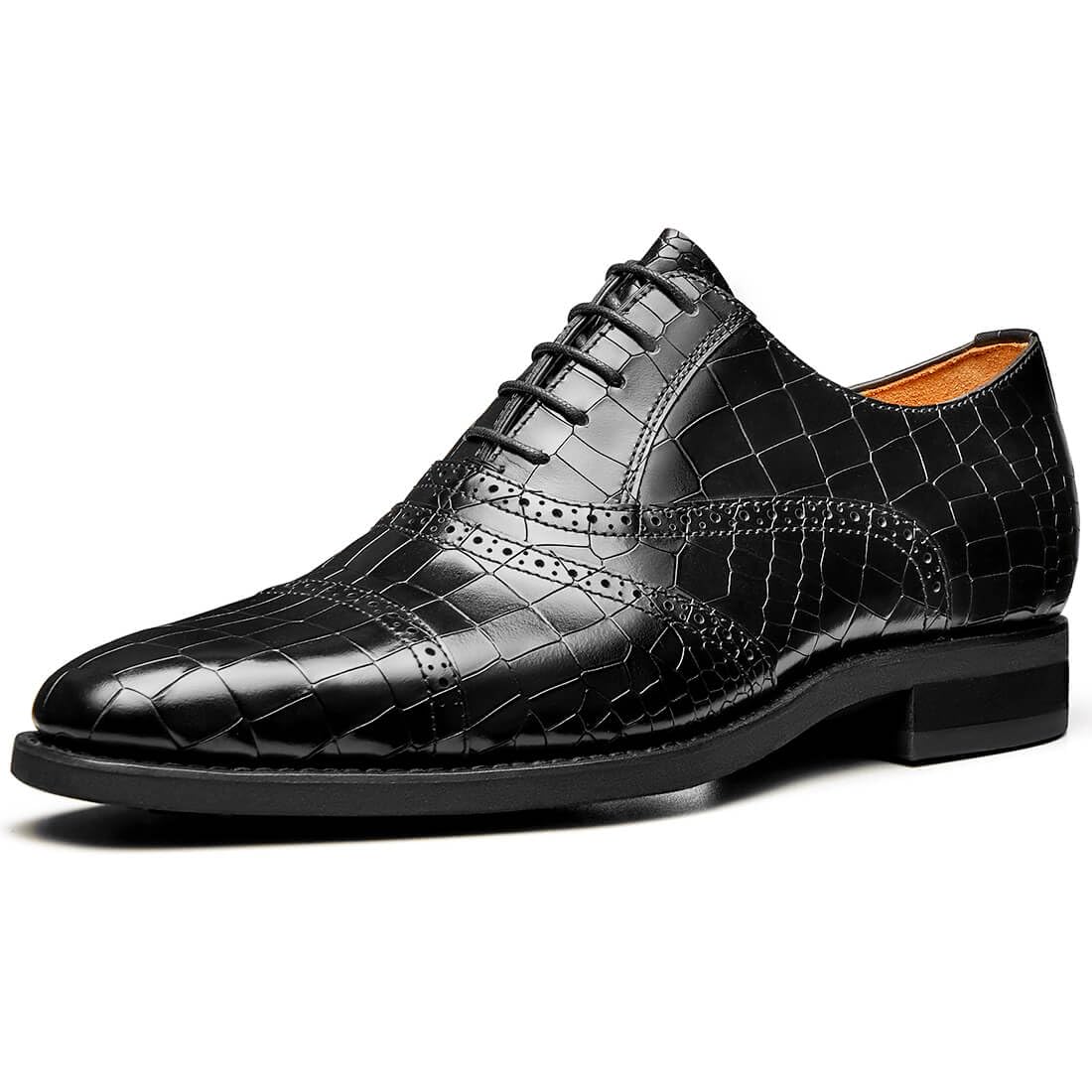 Jepsen Gord Men's Dress Shoes Genuine Leather Oxfords Luxury Formal Business Suit Shoes with Blake Rapid Stitch