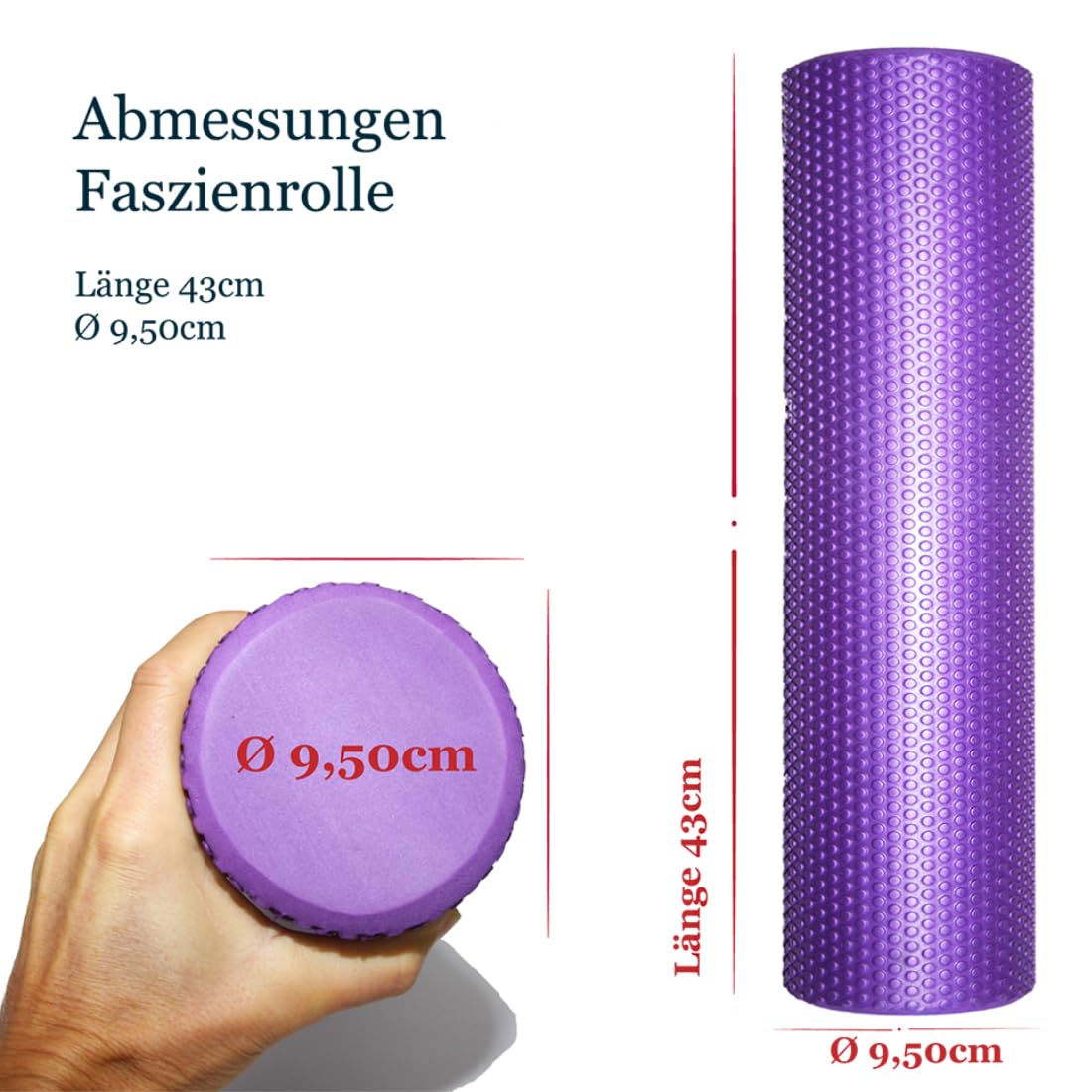 Weiche Faszienrolle Für Ruecken Wirbelsaeule Massage; Rueckenstrecker Ø9,5cm x43cm, Yoga Pilates Faszien Foam Roller Für Nacken & Rueckenschmerzen Triggerpunkt Behandlung
