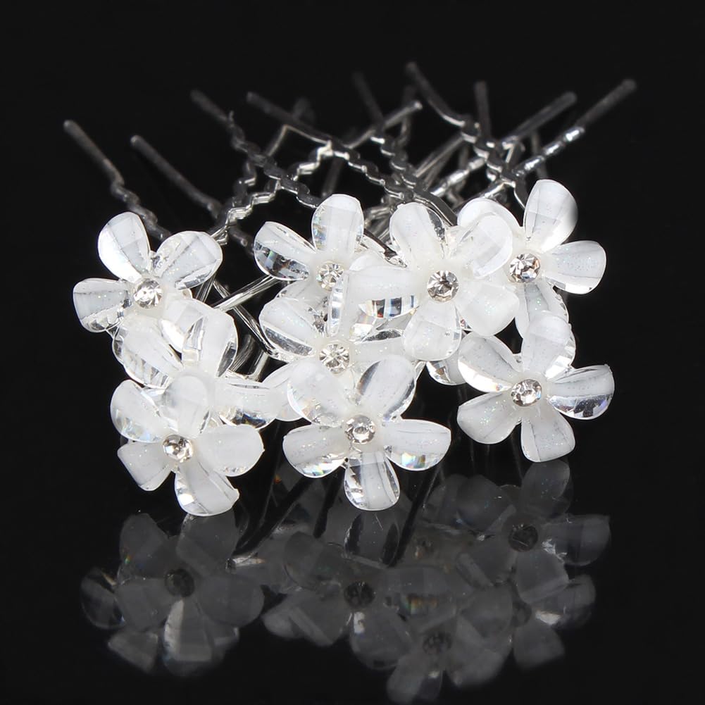 AKOAK 20 Pcs Rhinestone Bridal Hairpins, U-shaped Flower Crystal Hair Jewelry Accessories for Weddings, Bridesmaids, Women and Parties